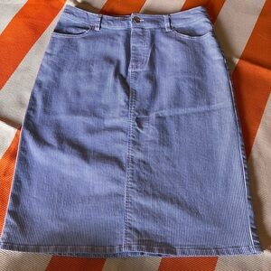 Christopher & Banks Size 10 Pinstriped Denim Pencil Skirt